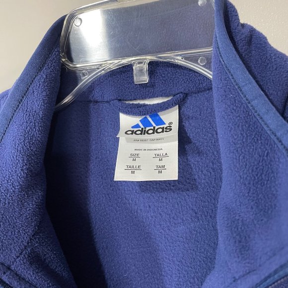 ADIDAS Women’s Fleece Vest Navy with Red Adidas Stripes Full Zip Size M - Picture 8 of 12